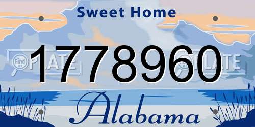 1778960 Alabama License Plate