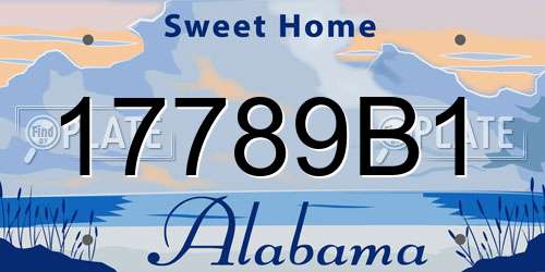 17789B1 Alabama License Plate