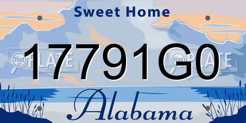17791G0 Alabama License Plate