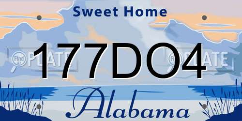 177DO4 Alabama License Plate