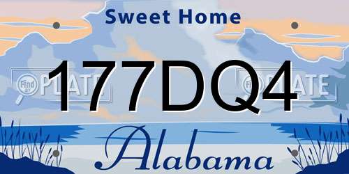 177DQ4 Alabama License Plate