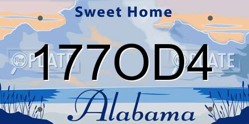 177OD4 Alabama License Plate