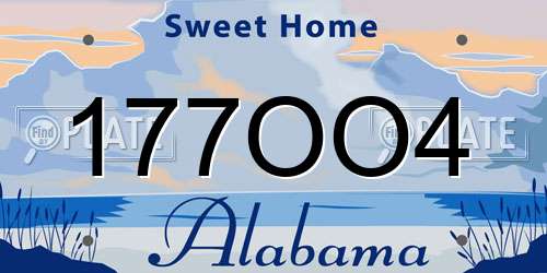 177OO4 Alabama License Plate
