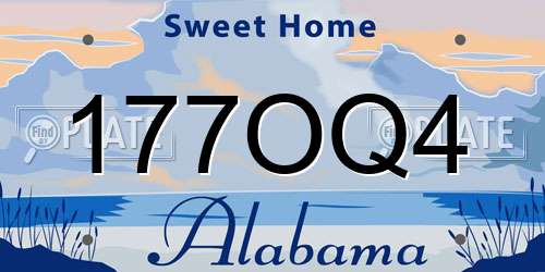177OQ4 Alabama License Plate