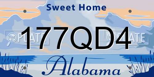 177QD4 Alabama License Plate