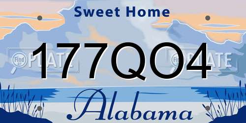 177QO4 Alabama License Plate