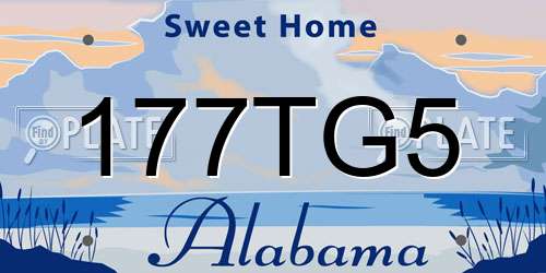 177TG5 Alabama License Plate