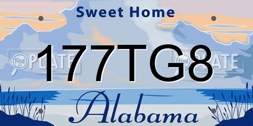 177TG8 Alabama License Plate