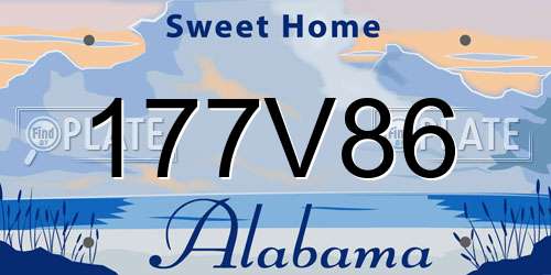 177V86 Alabama License Plate