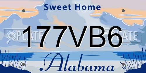177VB6 Alabama License Plate