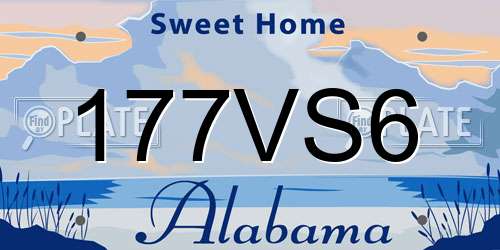 177VS6 Alabama License Plate