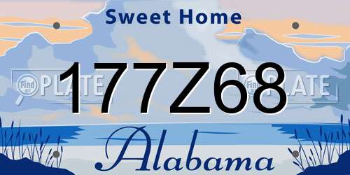 177Z68 Alabama License Plate