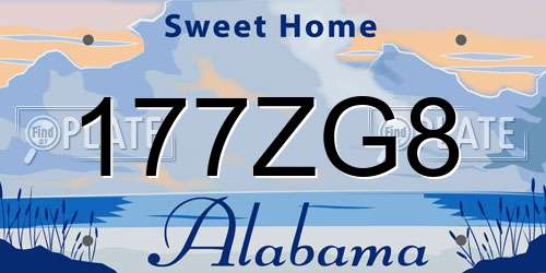 177ZG8 Alabama License Plate