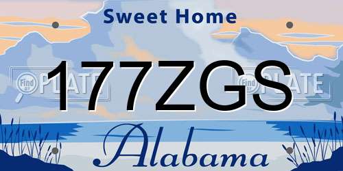 177ZGS Alabama License Plate