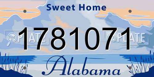 1781071 Alabama License Plate