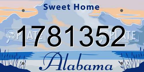 1781352 Alabama License Plate