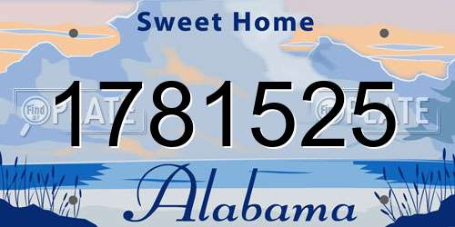 1781525 Alabama License Plate