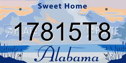 17815T8 Alabama License Plate