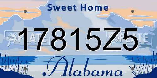 17815Z5 Alabama License Plate