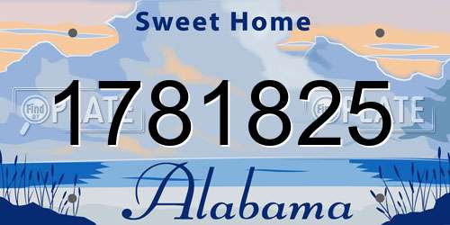 1781825 Alabama License Plate