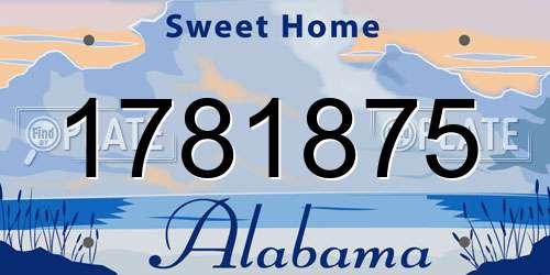1781875 Alabama License Plate