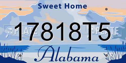 17818T5 Alabama License Plate