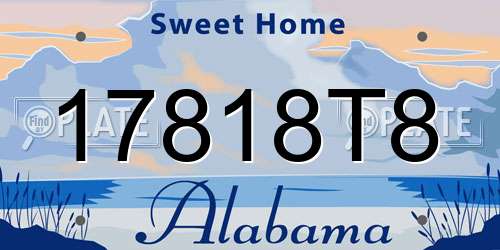 17818T8 Alabama License Plate