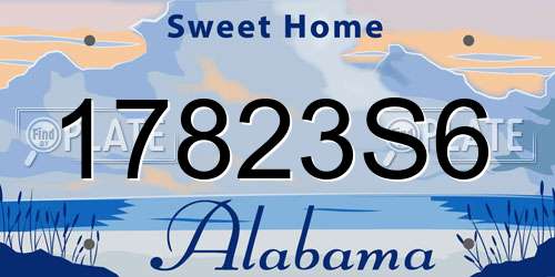 17823S6 Alabama License Plate
