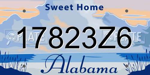 17823Z6 Alabama License Plate
