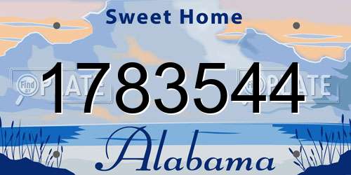 1783544 Alabama License Plate