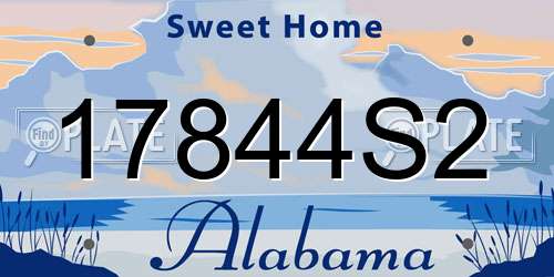 17844S2 Alabama License Plate
