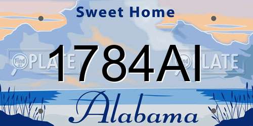 1784AI Alabama License Plate