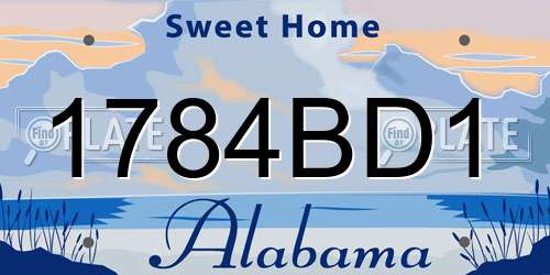 1784BD1 Alabama License Plate