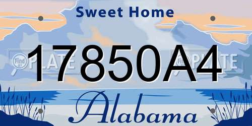 17850A4 Alabama License Plate
