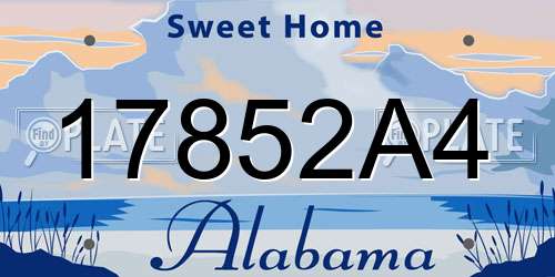 17852A4 Alabama License Plate
