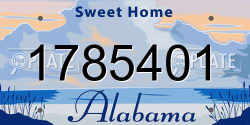 1785401 Alabama License Plate