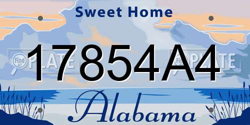 17854A4 Alabama License Plate
