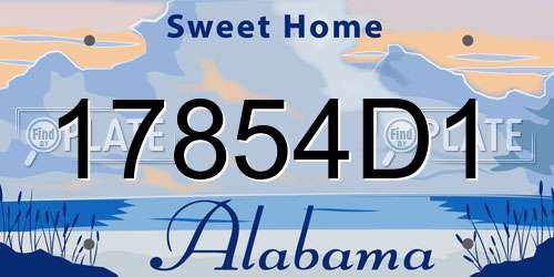 17854D1 Alabama License Plate
