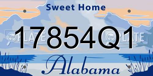 17854Q1 Alabama License Plate