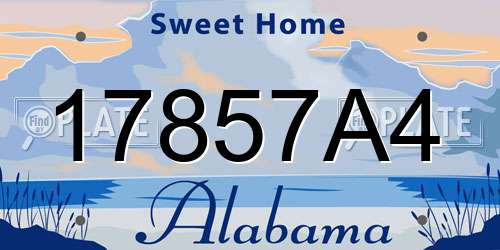 17857A4 Alabama License Plate