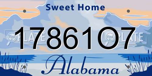 17861O7 Alabama License Plate