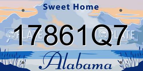 17861Q7 Alabama License Plate