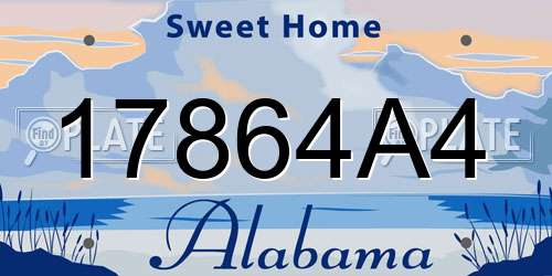 17864A4 Alabama License Plate
