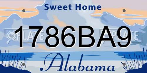 1786BA9 Alabama License Plate