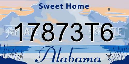 17873T6 Alabama License Plate