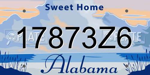 17873Z6 Alabama License Plate