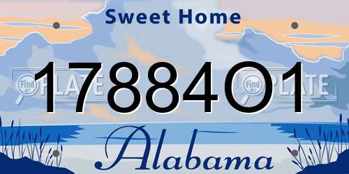 17884O1 Alabama License Plate