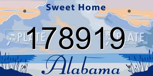 178919 Alabama License Plate