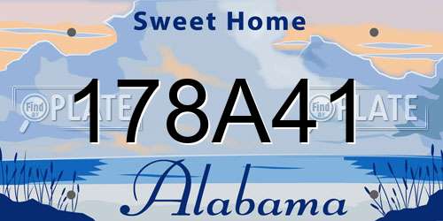 178A41 Alabama License Plate