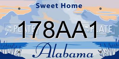 178AA1 Alabama License Plate